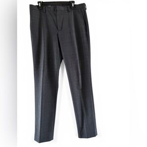 J Crew Thompson Tapered Wool Blend Charcoal Glen Plaid Dress Trousers Size 34/34